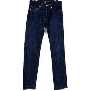 A.P.C. Petit New Standard Straight Leg Cotton Mid Rise Dark Indigo Wash Jeans 29